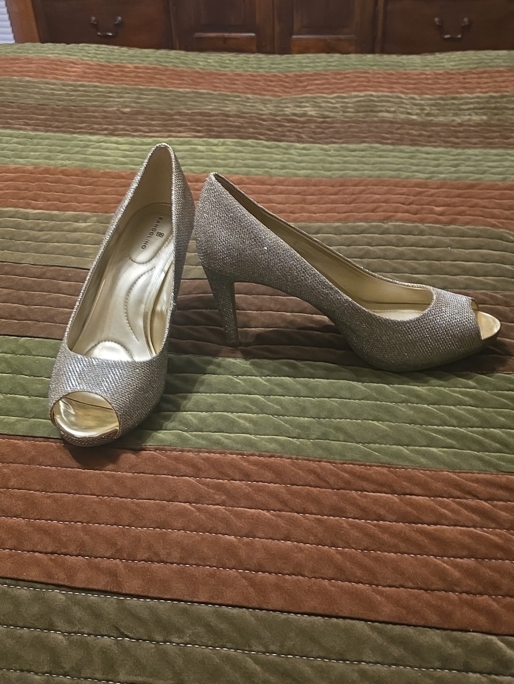 Bandolina Women's Sparkle Peep-Toe Pumps - Silver